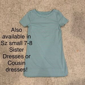 Vineyard Vines Striped Aqua and White Kids Dress